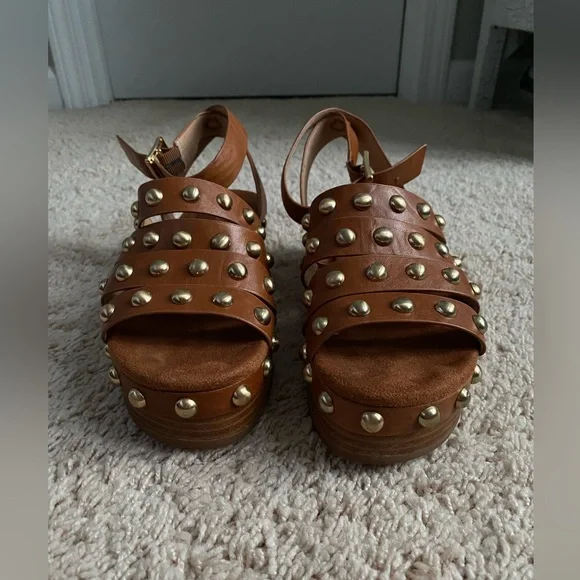 Kelsi Daggar Brooklyn Saddle Studded Platform Sandals size 6 EU36.5 - Picture 5 of 10